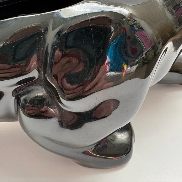 Vintage MCM Crouching Black Panther Planter Vase Statue 15.5” 1960s Kitschy - Picture 5 of 7